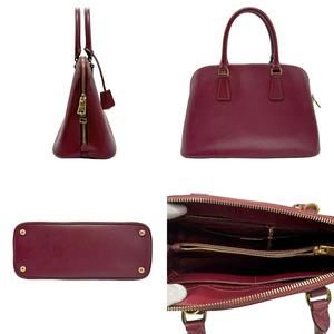 Prada Wine Red Leather Bag Shoulder Handbag